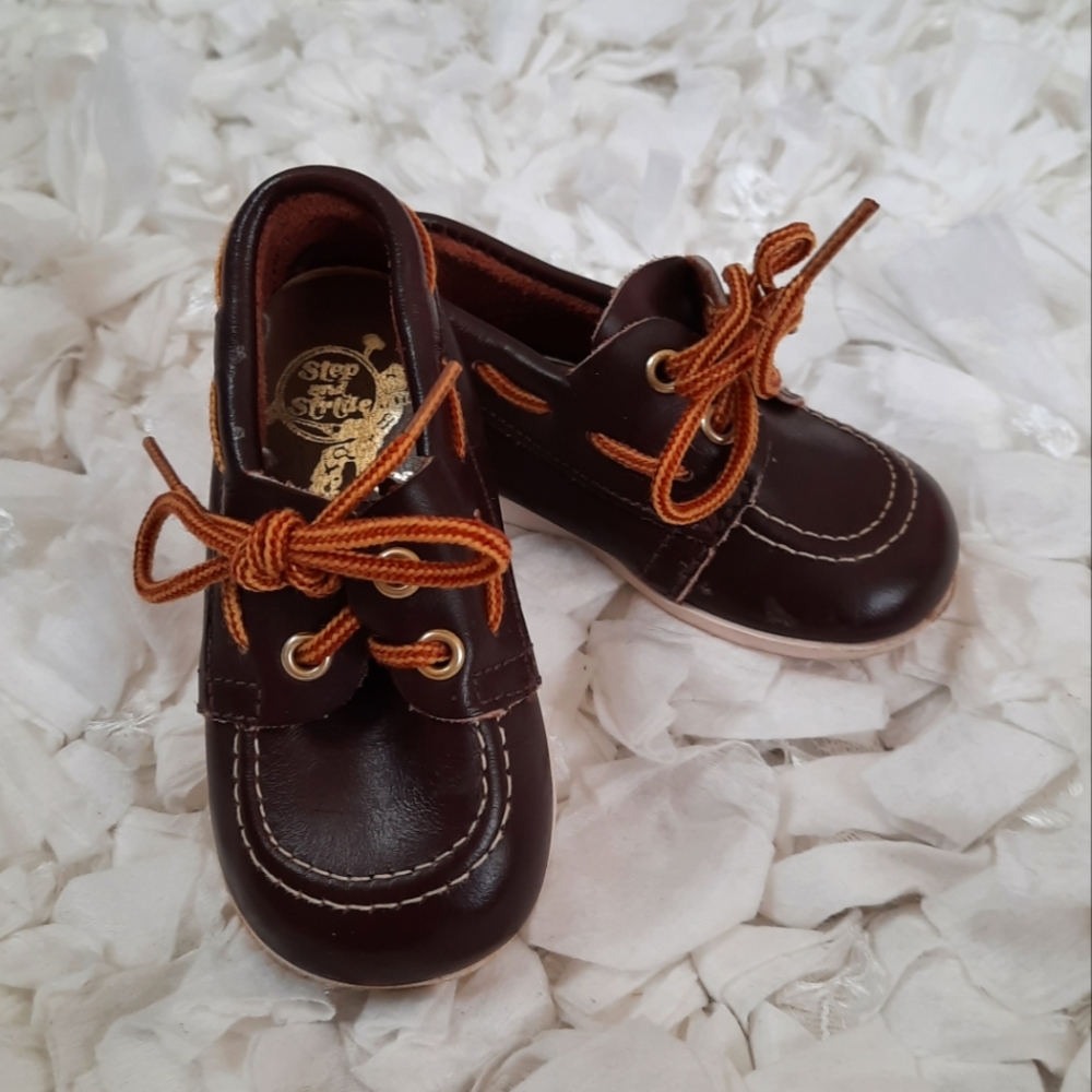 Step and Stride Brown Boat Shoes Baby Loafers Infant Size 2